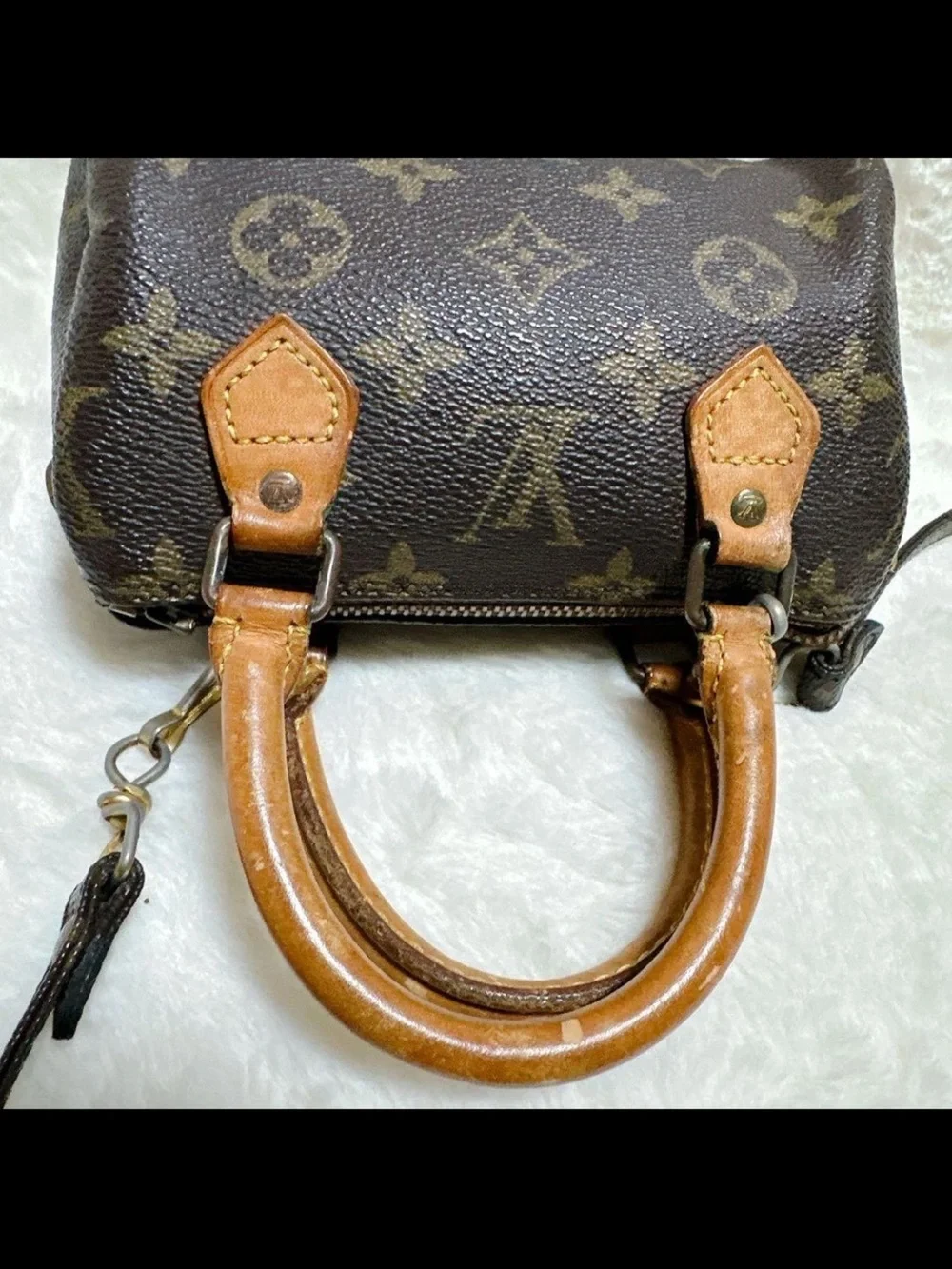 Louis Vuitton Monogram Crossbody Mini Bag with Vachetta Handles